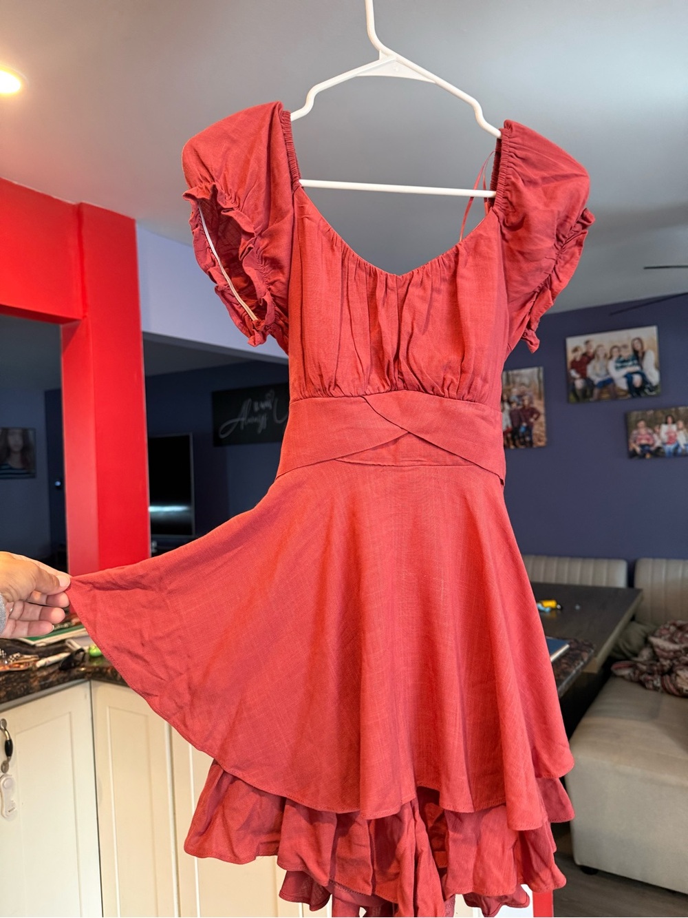 Altar'd State Girls' Coral-red Party Dress